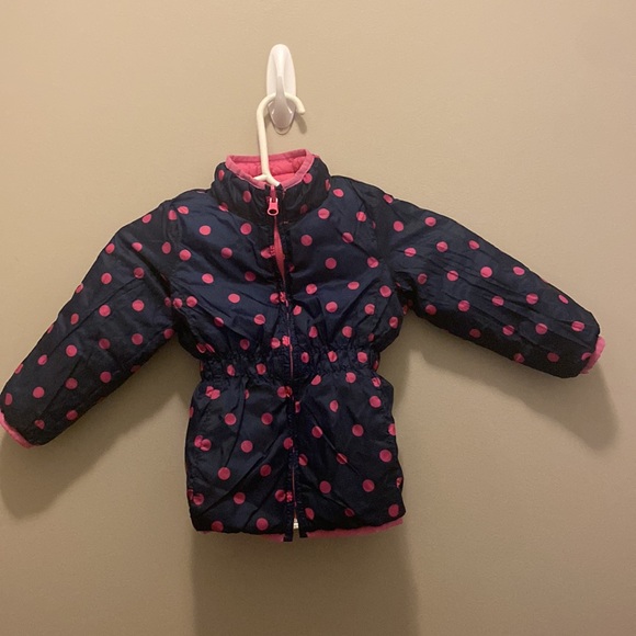 Toddler girl reversible lightweight down jacket - Picture 3 of 4